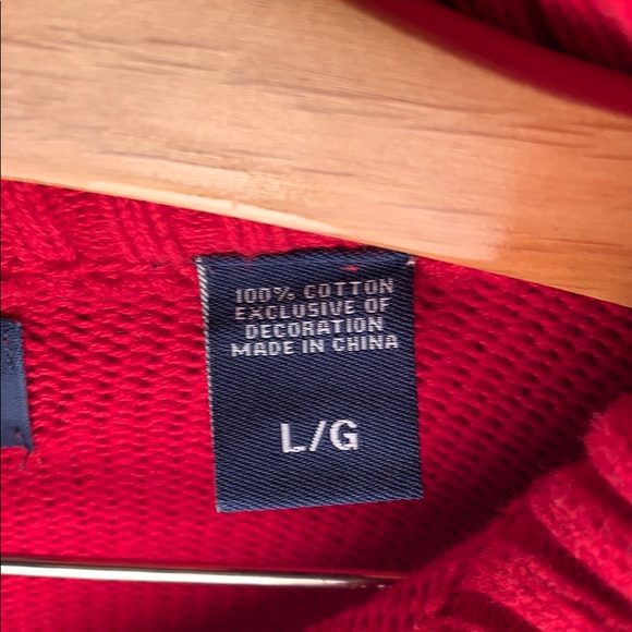 Chaps Red 1/4 Zip Sweater - Picture 5 of 6